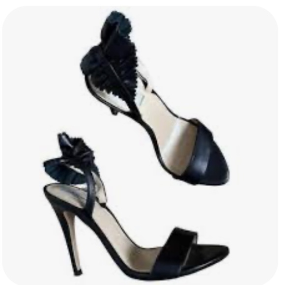 LK Bennett Renae Leather Frill Slingback Stiletto Heel 39 - Picture 12 of 12